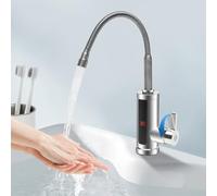 Poyujkyhr Grifo de agua caliente eléctrico de 3000 W, giratorio 360°, con calentador de agua, grifo eléctrico con pantalla LED y protección de seguridad y protección IPX4 de agua para cocina, baño