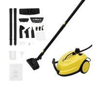 Poyujkyhr Limpiador de vapor de 2000 W con 5 bares de alta presión y 160 °C de vapor caliente, depósito de 1,8 l, cepillo giratorio de 360°, limpiador a vapor de mano con 3 m de largo y 15 accesorios