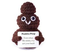 Pozbee Ganchillo positivo para excrementos, lindo muñeco de peluche de apoyo emocional, divertido mensaje de afirmación, regalo para diversión, alivio del estrés, comodidad y animación (caca)