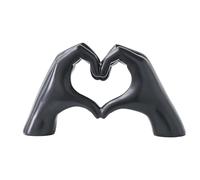 Pozbee Regalo de escultura de manos de corazón, estatua de gesto de amor negro, decoración de mesa del hogar, letrero de amor de dedo, figura en forma de corazón, bonito soporte para pulsera de