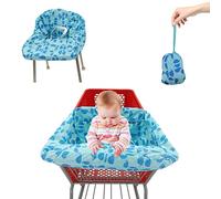 Pozico Bebé Carrito Cubierta Universal Trona y Cesta Cojín con Bolsa de Transporte,Lavable a máquina|Ballena azul claro