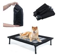 Pozico Cama plegable para perros al aire libre, catre elevada para perros con marco de metal, cama portátil para perro, malla transpirable, cama grande y mediana para perros, gatos, mascotas, uso