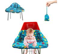 Pozico - Funda para carrito de compras y silla alta, lavable a máquina, funda para carrito de comestibles con bolsa de tela portátil incluida, diseño azul mundo submarino