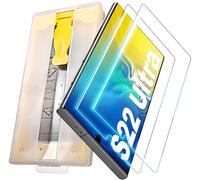 Pozlle Protector Pantalla para Samsung Galaxy S22 Ultra,2 piezas de película 10D.Con asistente para aplicar la película, instalación fácil,sin burbujas, soporte para reconocimiento de huellas digitale
