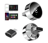 Pozxiol Carplay Adaptador inalámbrico 2 en 1, CarPlay/Android Auto Wireless, Mini adaptador para iPhone iOS 10+/Android 11+ y vehículos a partir de 2017, tipo C/USB, Plug & Play