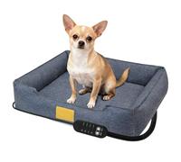 PP Cotton Linen Heated Dog Bed | 4-Temp USB Powered Washable Mat | 5V Heated Dog Pad Cat Bed Indoor For Kitten Puppy Small Medium Winter Cold Weather Indoor Home Living Room Sleeping Calming