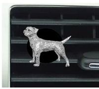 pp-d02 Border Terrier Dog Fine English Pewter on a Car Van Vent Clip Ambientador