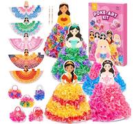 PP OPOUNT Kit de Arte con Agujas para Niñas, Princesa Mágica 3D de Pie y Bolsas para el Juego de Princesas, Manualidades para Niñas de 4 a 8 Años, Regalo de Cumpleaños y Navidad para Nietas