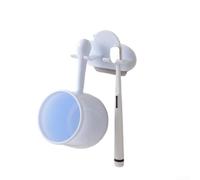 PP Plastic Cloud Cepillo de dientes Caddy Wall Hanging Set(Azul) | Sin perforaciones, instalación sin daños, se adapta a azulejos lisos, vidrio, mármol, no necesita tornillos