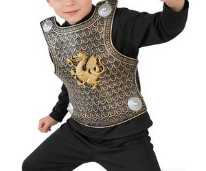 PP Roman Gladiator Costume Set For Kids | Bronze Silver Breastplate Shoulder Arm Guards | Unisex Historical Role-Play Dress Up Kit | Boys Girls Party Fancy Outfit Accessory