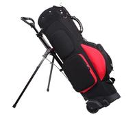 PP-Vic Bolsa De Golf con Soporte, Carrito Portátil Multibolsillos, Divisores De 7 Vías con Correas De Hombro Ajustables, Bolsa Térmica, Asas, Bolsa De Golf con Soporte Plegable Y Estable,Rojo