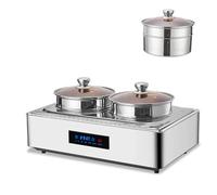 PP-Vic Calentador De Alimentos Eléctrico De Encimera De 600 W, Olla De Sopa Con Aislamiento Comercial, Vaporera Con Aislamiento Comercial, Temperatura Ajustable De 35-90 ℃,Soup pot