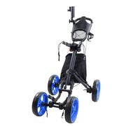 PP-Vic Carrito De Golf Plegable De 4 Ruedas con Asiento, Carrito De Aluminio Liviano con Freno De Pie, Soporte para Paraguas Ajustable Y Asiento, Manillar con Ajuste De Altura De 4 Posiciones,Azul