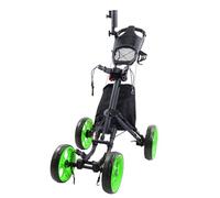 PP-Vic Carrito De Golf Plegable De 4 Ruedas con Asiento, Carrito De Aluminio Liviano con Freno De Pie, Soporte para Paraguas Ajustable Y Asiento, Manillar con Ajuste De Altura De 4 Posiciones,Verde