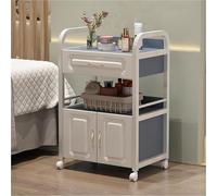 PP-Vic Carrito De Peluquería Con Gabinete, Carrito De Almacenamiento De Rodillos Para Artistas De Pestañas, Carrito De Salón De Belleza Multifuncional Adecuado Para Salones De Belleza,Blue 01