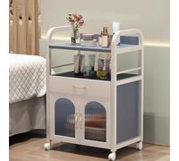 PP-Vic Carrito De Peluquería Con Gabinete, Carrito De Almacenamiento De Rodillos Para Artistas De Pestañas, Carrito De Salón De Belleza Multifuncional Adecuado Para Salones De Belleza,Blue 02