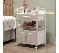 PP-Vic Carrito De Peluquería Con Gabinete, Carrito De Almacenamiento De Rodillos Para Artistas De Pestañas, Carrito De Salón De Belleza Multifuncional Adecuado Para Salones De Belleza,White 01