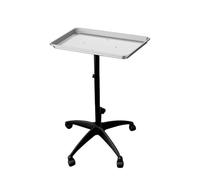 PP-Vic Carro Con Bandeja Para Salón De Tatuajes, Bandeja Rodante De Aluminio Para Salón, Carro Utilitario De Altura Ajustable, Bandeja Con Ruedas Para Spa, Peluquería, Clínica Dental,Plata