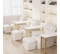 PP-Vic Descripción De La Uña De La Mesa De Manicura Móvil, Mesa De Manicura Estrecha Para Manicuristas, Mesa De Manicura Con Ruedas, Mesa De Manicura Portátil,Yellow 100cm