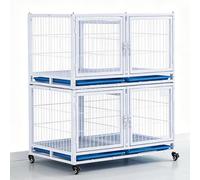 PP-Vic Jaula para Pájaros De Metal De Pie, Una Villa Tipo Aviario De Vuelo con Ruedas con Compartimentos Separados, Esta Jaula para Loros Y Unidad De Cría De Hierro Forjado,H 127cm