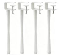PP-Vic Juego De 4 Abrazaderas De Metal, Patas De Mesa, Patas De Soporte Para Muebles Estilo Varilla Para Consolas De Bricolaje, Con Pies Niveladores Ajustables, Diseño Sin Perforación,White 71cm