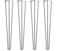 PP-Vic Juego De 4 Patas Portátiles De Acero Inoxidable Para Muebles, Patas De Metal Resistentes Para Muebles, Patas De Escritorio De Estilo Moderno, Diseño Reforzado De 3 Varillas,45cm