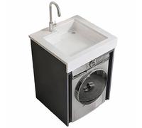 PP-Vic Lavabo Multiusos Interior,Fregadero De Cocina Comercial Independiente,Estante De Almacenamiento Para Lavadora De Alta Resistencia Con Un Pequeño Fregadero En La Parte Superior,B 80 * 70cm