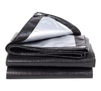 PP-Vic Lona Resistente De Polietileno Negro,Para Días Lluviosos,Ideal Para Carpas,Botes,Casas Rodantes O Piscinas. Lona Protectora Multiusos Con Ojales Para Uso En Interiores Y Exteriores,2x2m