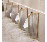 PP-Vic Mampara De Privacidad Para Inodoro De 47,2 Pulgadas, Moderna Partición Para Urinario Montada En La Pared, Marco De Acero Inoxidable + Divisor De Baño De Vidrio Templado,Metálico