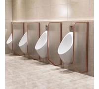 PP-Vic Mamparas Divisorias Para Inodoro, Divisores De Urinario De Pared De 2 Piezas Para Hombres, Marco De Acero Inoxidable + Separador De Urinario De Vidrio Templado, Apto Para Escuelas,Rosado