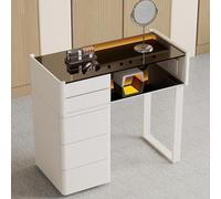 PP-Vic Mesa De Manicura Con Pizarra De Madera Maciza, Estación De Mesa De Técnico De Manicura, Banco De Trabajo De Manicura De Salón De Belleza, Mesa De Suministros De Manicura,Black and white