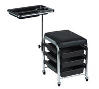 PP-Vic Mesa De Taburete De Pedicura Móvil, Carrito De Almacenamiento De Uñas Para Salón De Belleza,Silla De Carrito De Herramientas Portátil Con Cajón,Adecuado Para Peluquería,Salón De Belleza