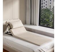 PP-Vic Respaldo De Cama Elevador Eléctrico Ajustable, Silla Con Respaldo Para Sentarse, Elevador Portátil Con Almohada, Adecuado Para Personas Mayores Para Levantar El Respaldo,L 75cm beige