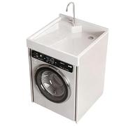 PP-Vic Soporte Para Lavadora De Alta Resistencia Con Tocador De Baño, Pequeño Estante Vertical Para Almacenamiento De Lavadora Con Accesorios Para Grifo, Fregadero/Lavabo Adecuado,A 70 * 65cm