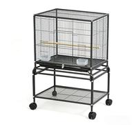 PP-Vic Un Gran Soporte De Juego para Aves, Equipado con Perchas De Madera, Comederos Y Bebederos, Que Ofrece Amplias Oportunidades De Enriquecimiento Y Actividad. Adecuado para Ninfas,CC