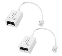 PpAaJK 2 Piezas Divisor de Filtro DSL Divisor ADSL para Línea Telefónica Macho a 2 Hembras RJ11 6P4C/6P2C Adaptador Convertidor de Módem Telefónico