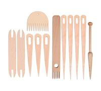 PpAaJK Kit de 12 bastones para tejer tapices, 7 para tejido de ojo grande, 2 lanzaderas para tejer, 2 peines para tejer