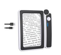 PpAaJK - Lupa grande 4X con luz para lectura, lupa iluminada con 10 lupas portátiles plegables LED para personas mayores