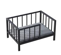 ppARK Haustierbett Cama elevada para Mascotas, Muebles para Mascotas, Estructura de Cama de Metal con Tablero de Madera Maciza sin cojín