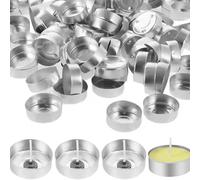 PPcdfre 1 Juego de Tarros de Vela Vacíos, Latas de Vela con Mechas de Algodón, Tarros de Vela Vacíos Redondos de Aluminio, para Velas de de Bricolaje