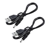 PPcdfre 2 cables USB negros de 3,5 mm x 1,3 mm, fuente de alimentación
