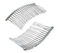 PPcdfre 2 x Peine de metal Peine de pelo Plata