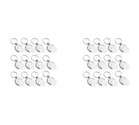 PPcdfre 24 llaveros redondos de transferencia de calor por sublimación en blanco, anillos de metal gruesos para fotos