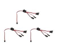 PPcdfre 3 unidades de extensión de servo RC de 1 a 4 Y, interruptor de alimentación de control de luz LED para modelo JR Futaba RC