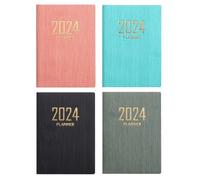 PPcdfre 4 libros de citas y planificador 2024, enero de 2024 a diciembre de 2024, planificador diario por hora 2024, papel premium