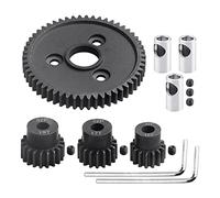 PPcdfre 54T 32 pasos de acero metálico 3956 engranaje de espolón con juegos de engranajes 15T 17T 19T para 1/10 Slash 4WD/2WD Summit E