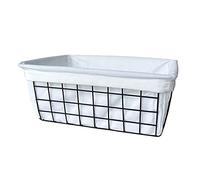 PPcdfre Cesta de alambre con forro, cesta de almacenamiento de tela, cesta de almacenamiento de tela, cesta de aperitivos de escritorio, 1 paquete de cestas de alambre para almacenamiento, cesta