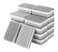 PPcdfre Esponjas para Fregar de Alta Resistencia, Esponja para Lavar Platos de Doble Cara para Cocina, Esponja para Fregar de Limpieza Profunda Multiusos, Gris 20 Piezas