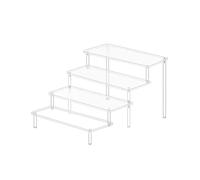 PPcdfre Estante de Exhibición Acrílico de 4 Niveles para Colocar Figuras, Muñecas, Anime, Joyas y Cosméticos, 40 X 27,2 X 20 cm