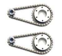 PPcdfre Juego de 2 ruedas de engranaje eléctrico para monopatín 04C, 2 puntos, cadena de engranajes de 27 engranajes, ruedas eléctricas de bricolaje, 9 x 27 G, 8 mm D